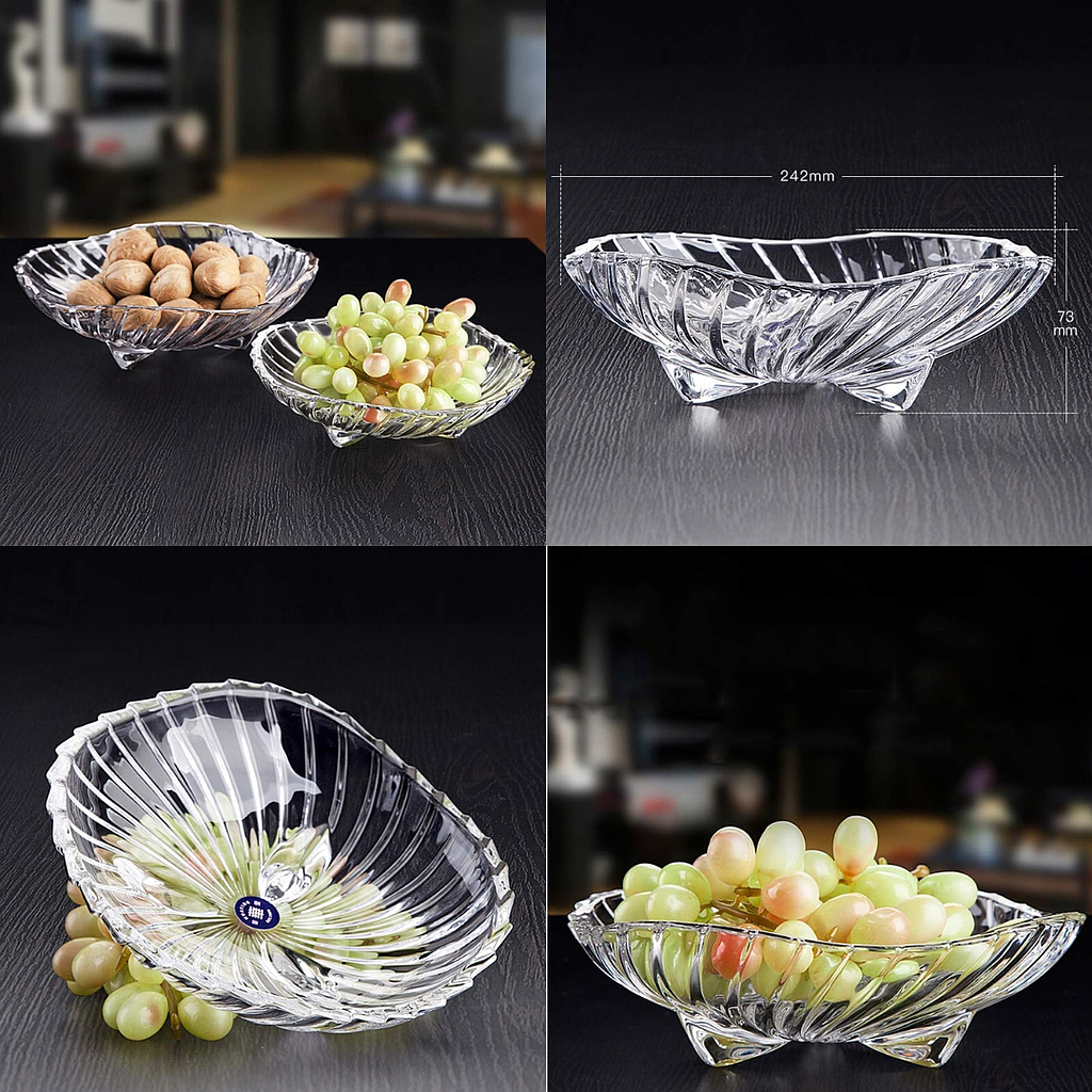 Cesta de frutas de vidrio