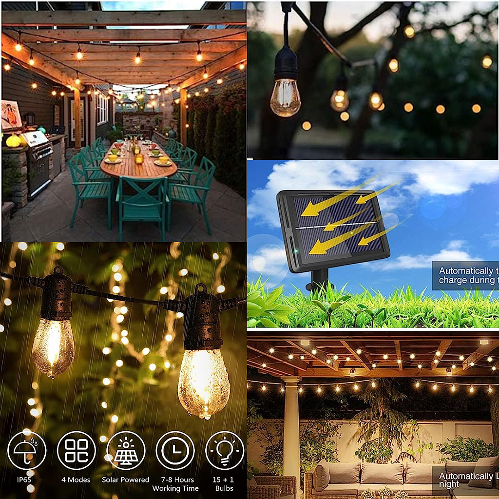 Serie de Bombillos Vintage Solares