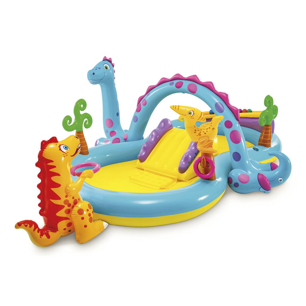 Piscina Inflable Dinolandia con Rociador de Agua
