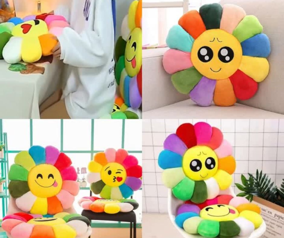 😘Cojín Floral de Emoticón🥺