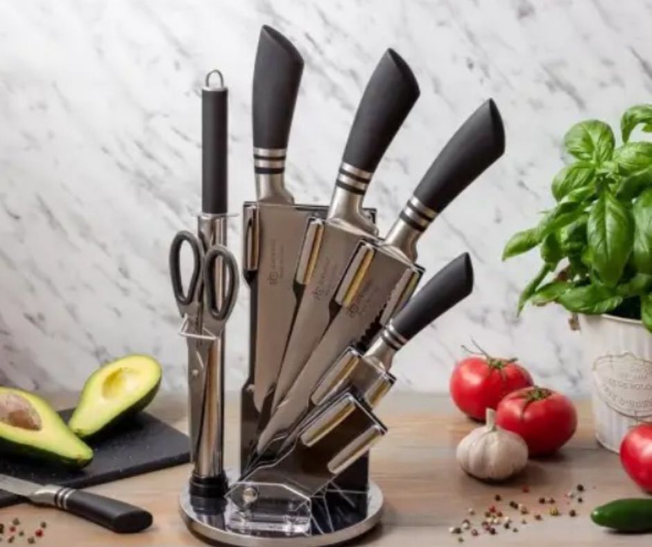 🔪Cuchillos con Base Giratoria 360 grados.🔪
