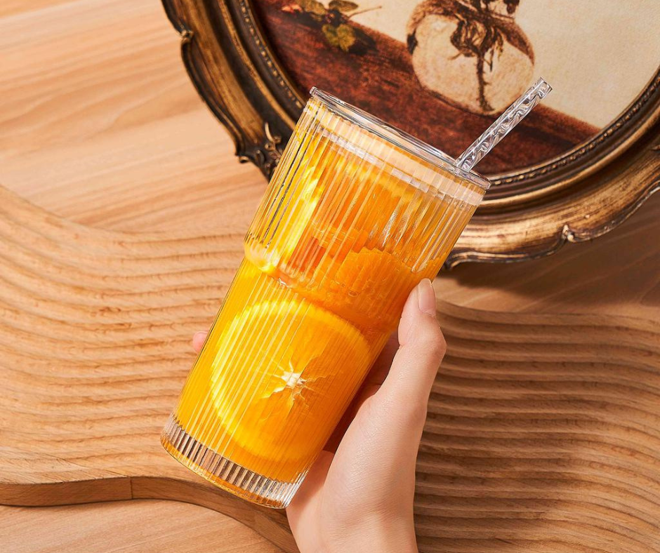 🍓Vasos De Vidrio Con Pajilla Premium🥝