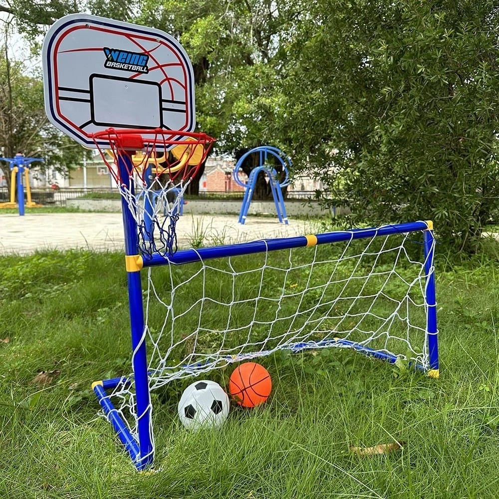 Portería portátil de fútbol y baloncesto