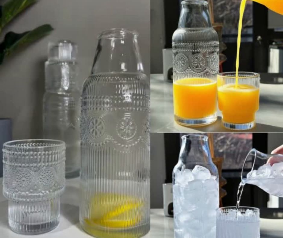 🧋Botellas de vidrio con vaso🧋