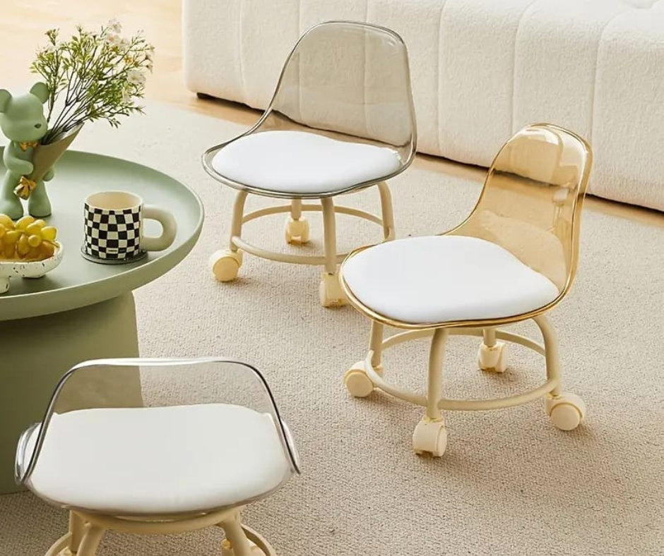 🪑Taburete Transparente Giratorio 360°🪑