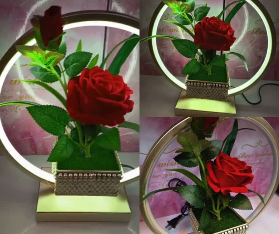 🌹Lámpara Circular de Rosa Eterna⚡️