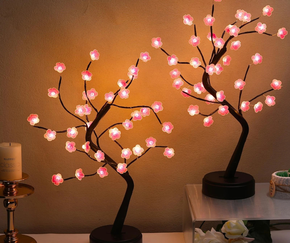 🏡Lampara de mesa Pink Leaf🏡