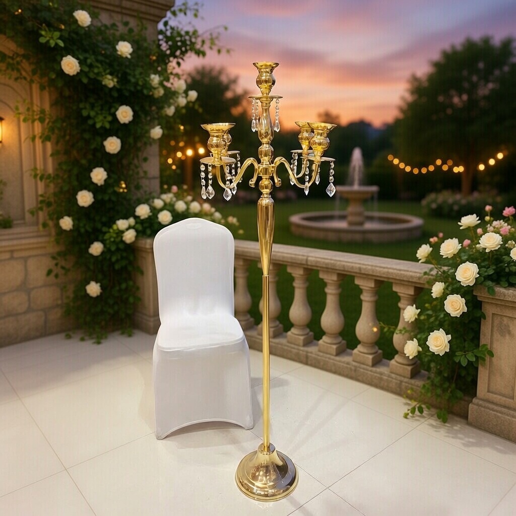 🕯️Candelabro Dorado de 5 Brazos🕯️