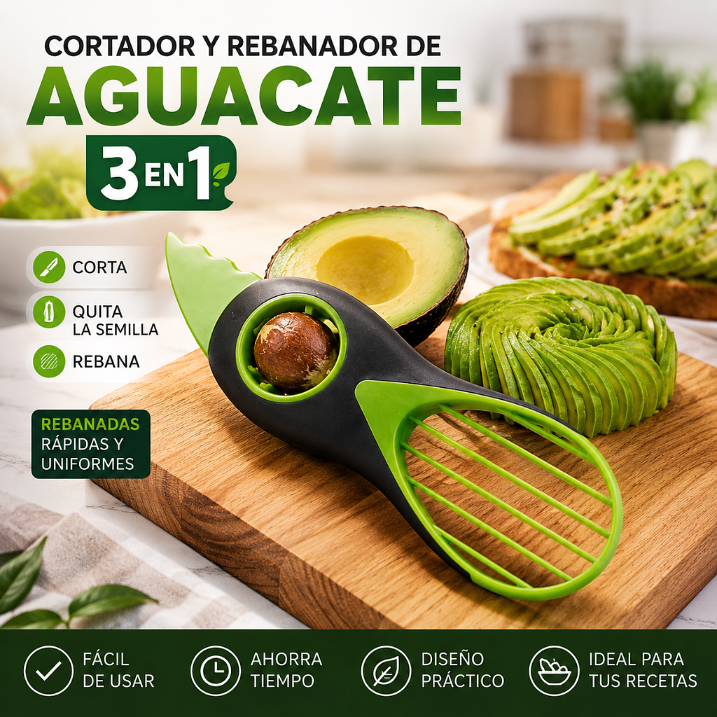 🥑cortador y rebanador de aguacate 3 en 1🥑