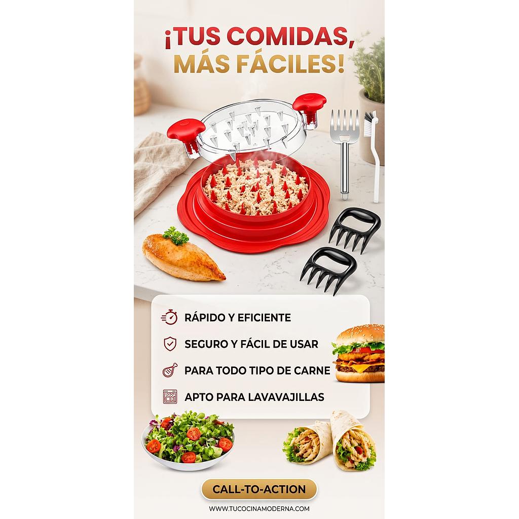 🍖Desmenuzador manual de Carnes🌮