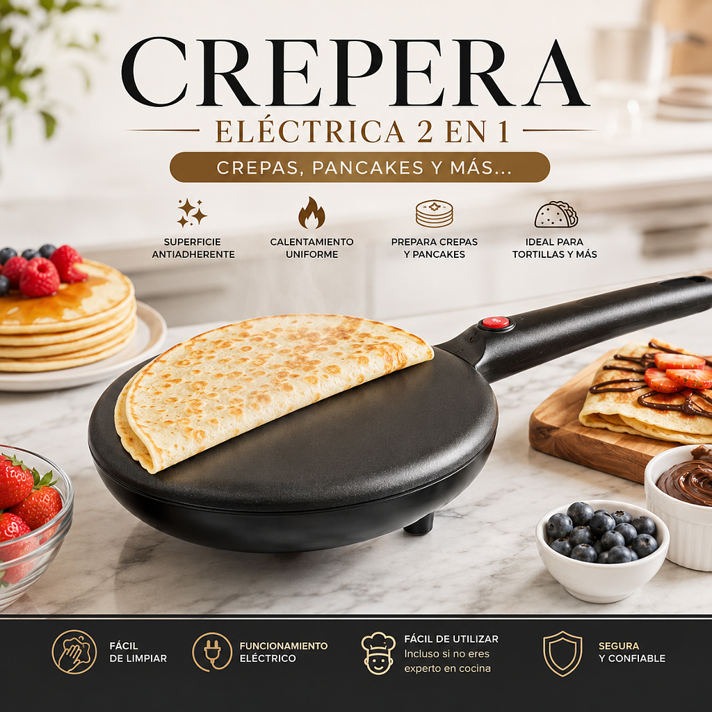 🥞Crepera Eléctrica 2 en 1🥞
