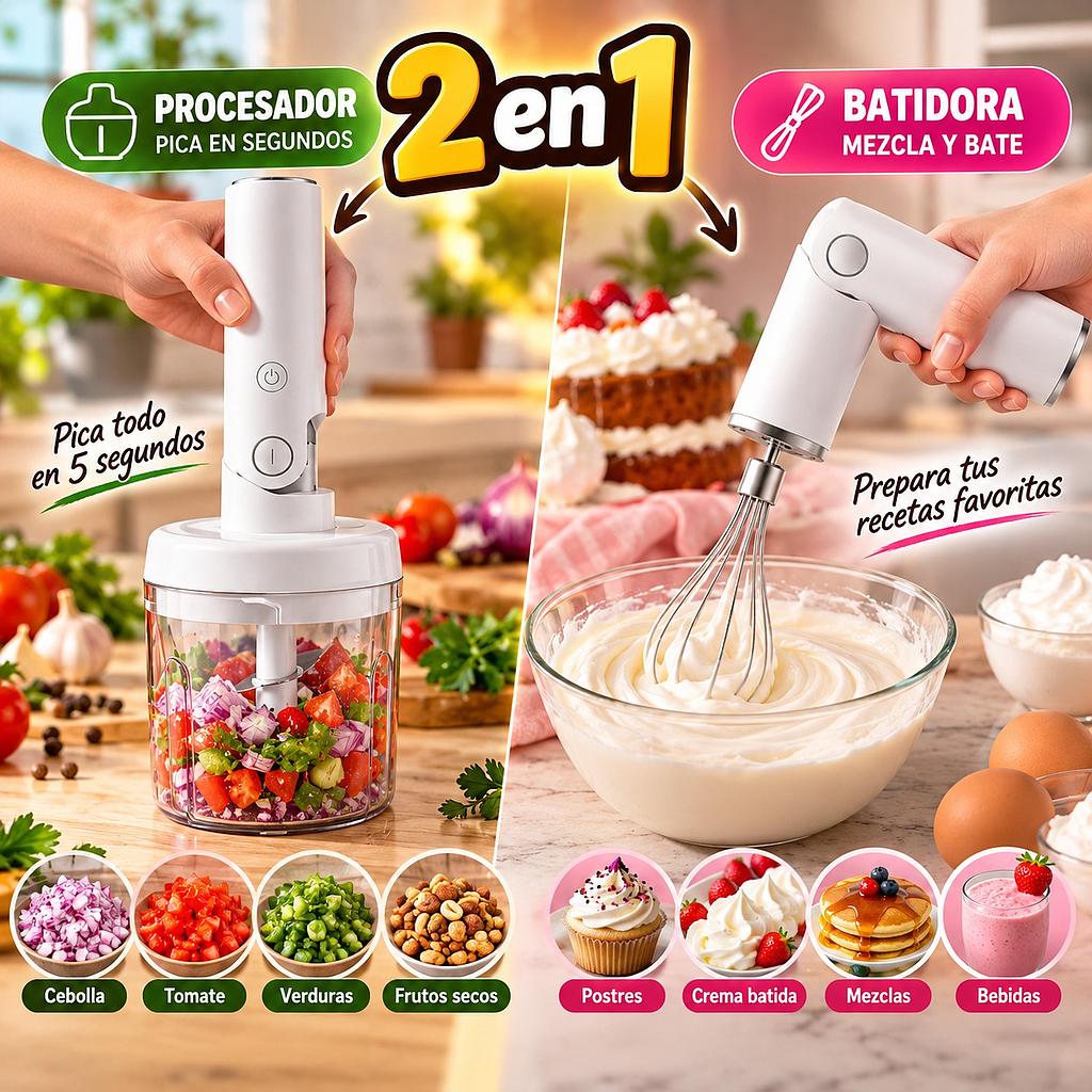 🏡Procesador y Batidor 2 en 1🏡
