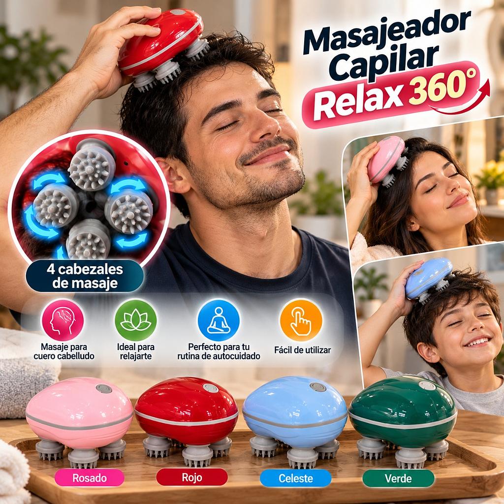 💆‍♀️Masajeador Capilar Relax 360°💆‍♂️