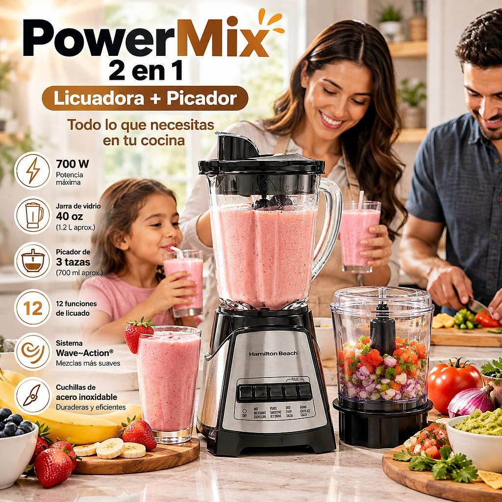 🫐 Licuadora PowerMix 2 en 1 🍍