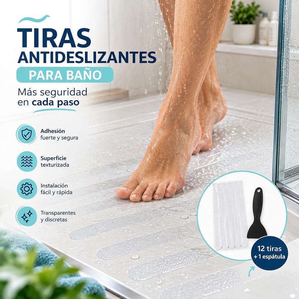 🫧Tiras Antideslizantes para Baño🚿