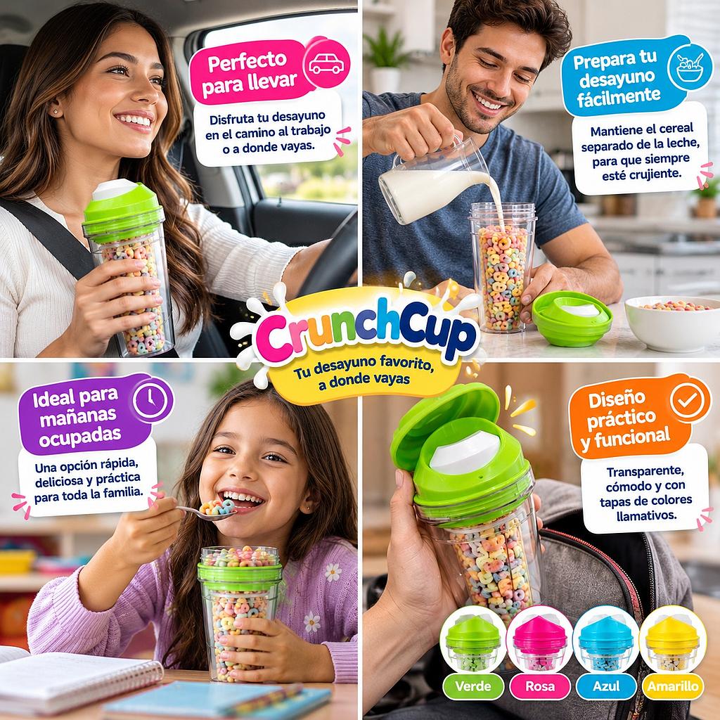 🥛Vaso Portátil para Desayuno CrunchCup🥛