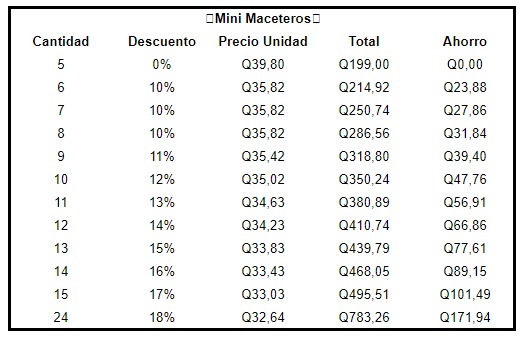 5 Mini Maceteros