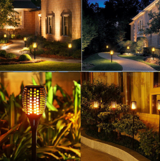 6 Antorchas Solares LED Para Jardín