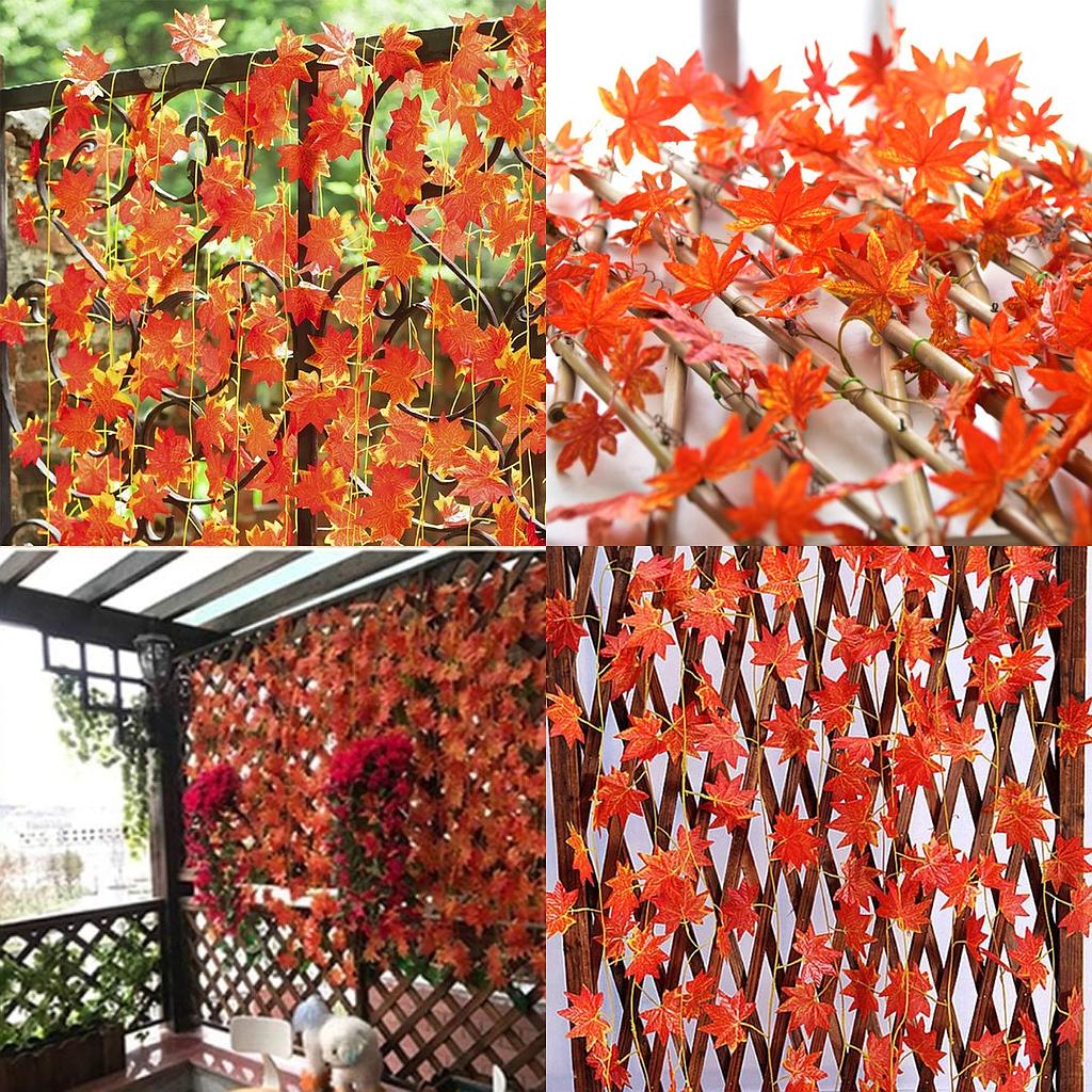 Valla De Hojas Artificiales Otoño