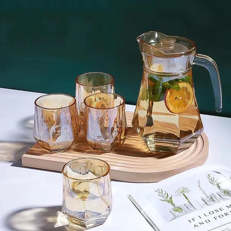 Set De Jarra De Vidrio Con Vasos