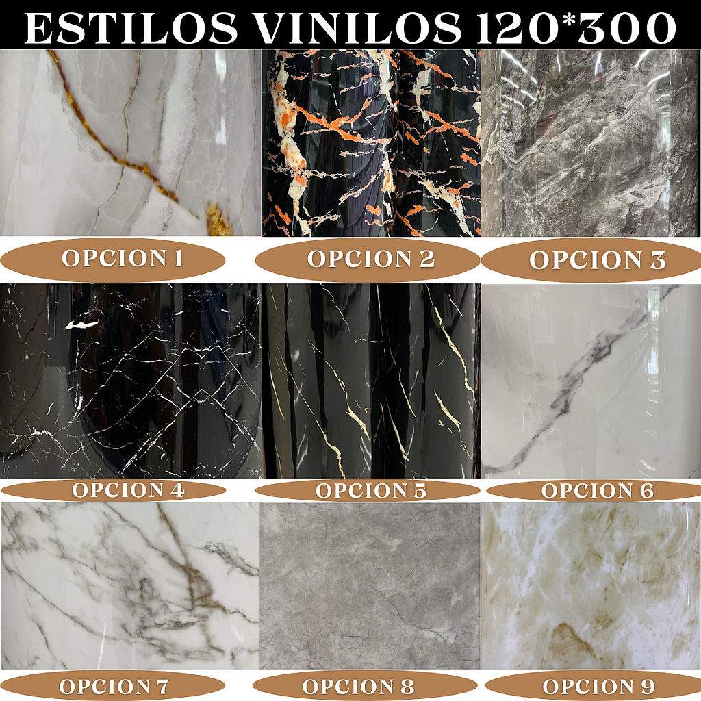 Rollos de Vinil Imitación Mármol Hiper Realistas