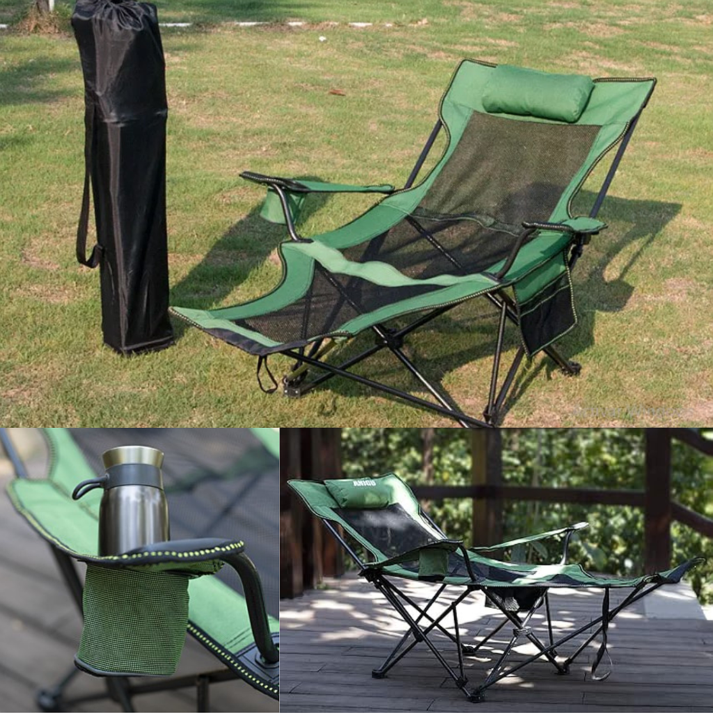 Silla Reclinable De Camping con Reposapiés