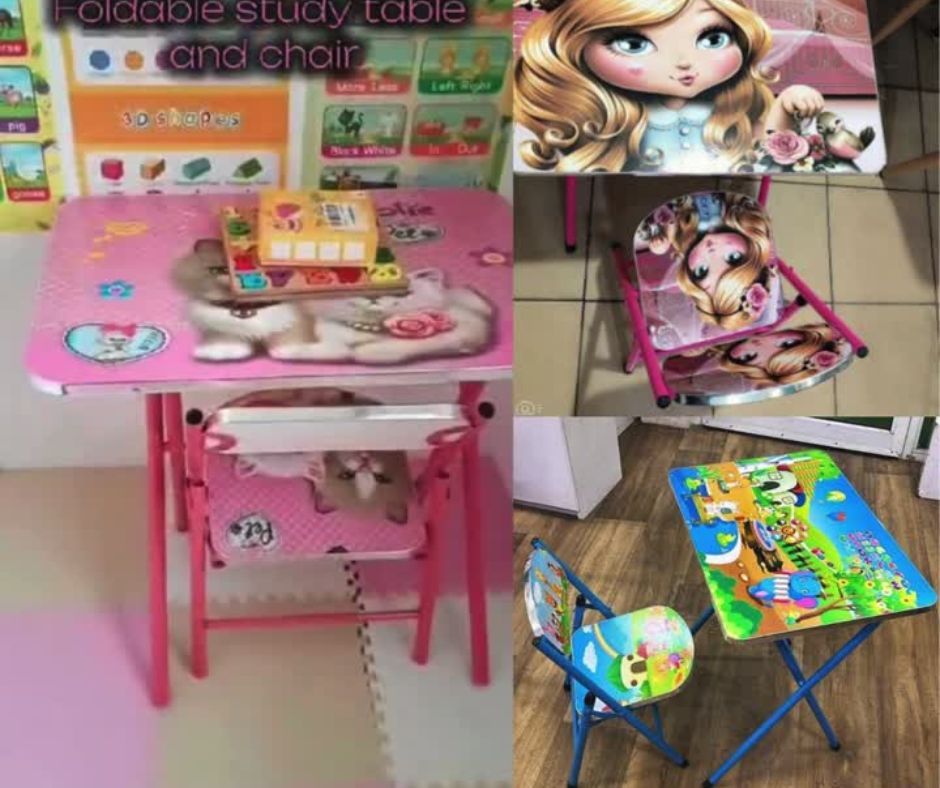 🪑Mesa y Silla Plegable Para Niños👧