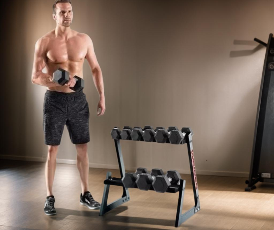 🏋️Juego de mancuernas con Soporte🏋️