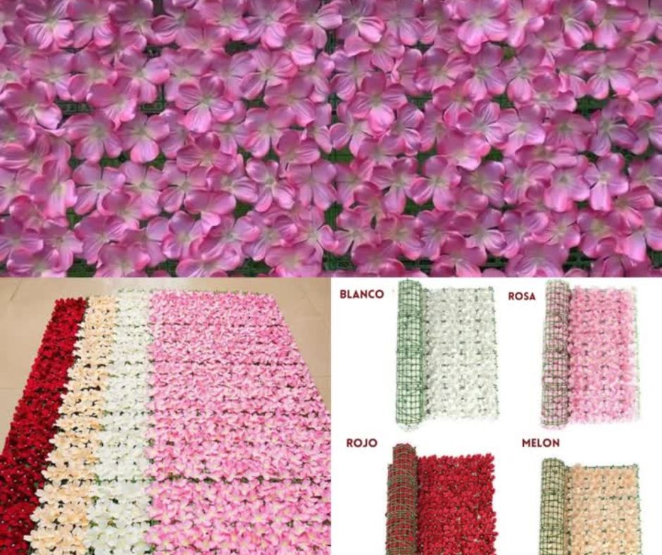 Malla Floral de Hortensias Artificiales