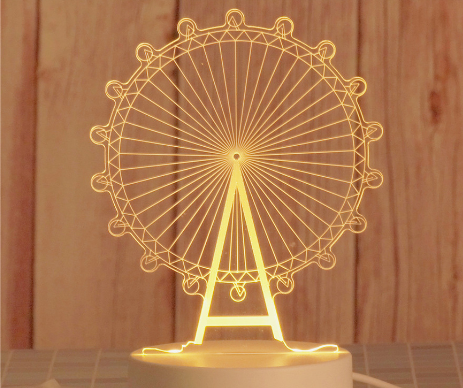 🎇Lámpara de Holograma 3D en Acrílico💡