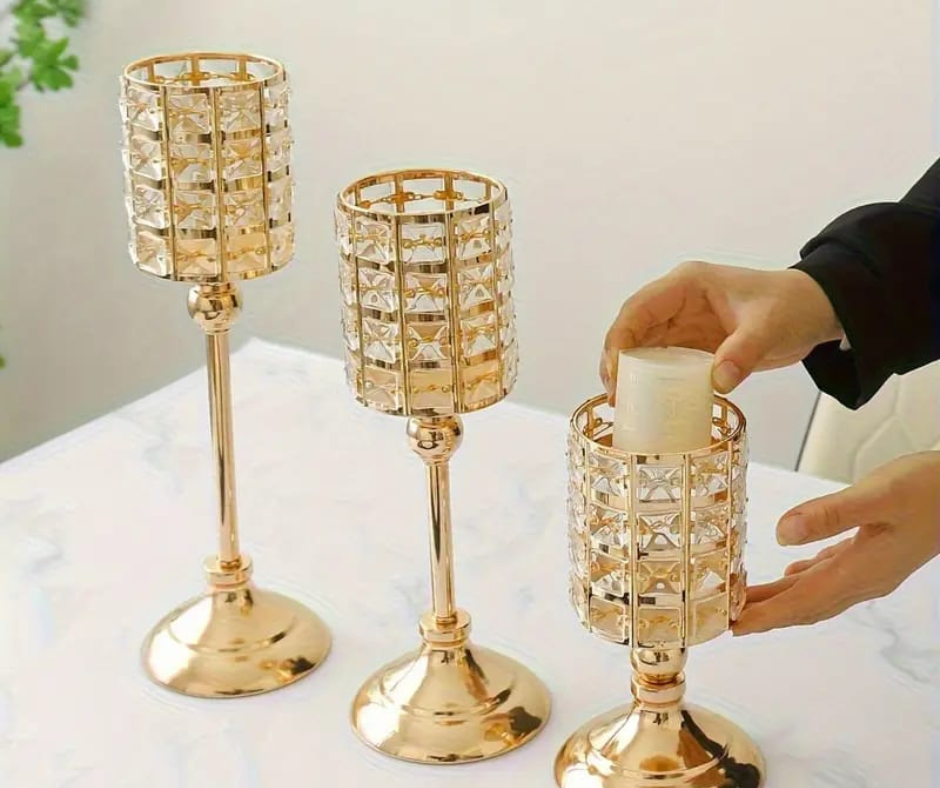 🏠Set Candelabro de Cristal Europeo🏠