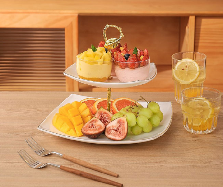 🧁Platos de 2 Niveles para Postres🍎