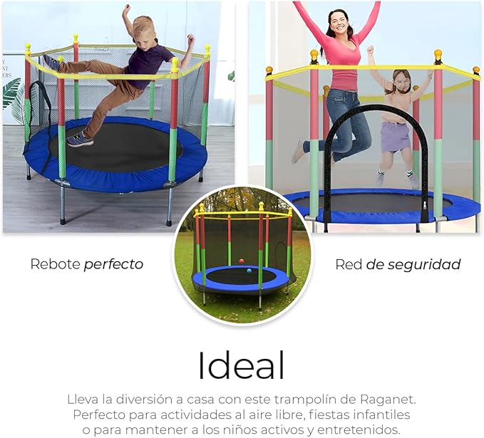 👧Trampolín para niños con Red de Seguridad👦