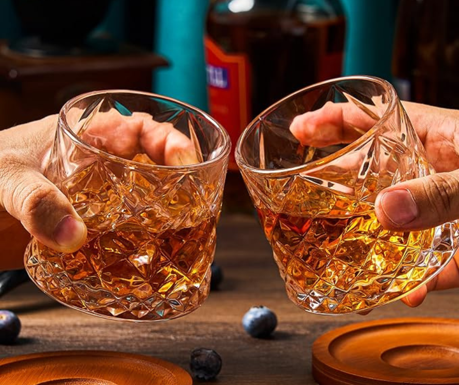 🥃Vasos De Cristal Giratorios🥃