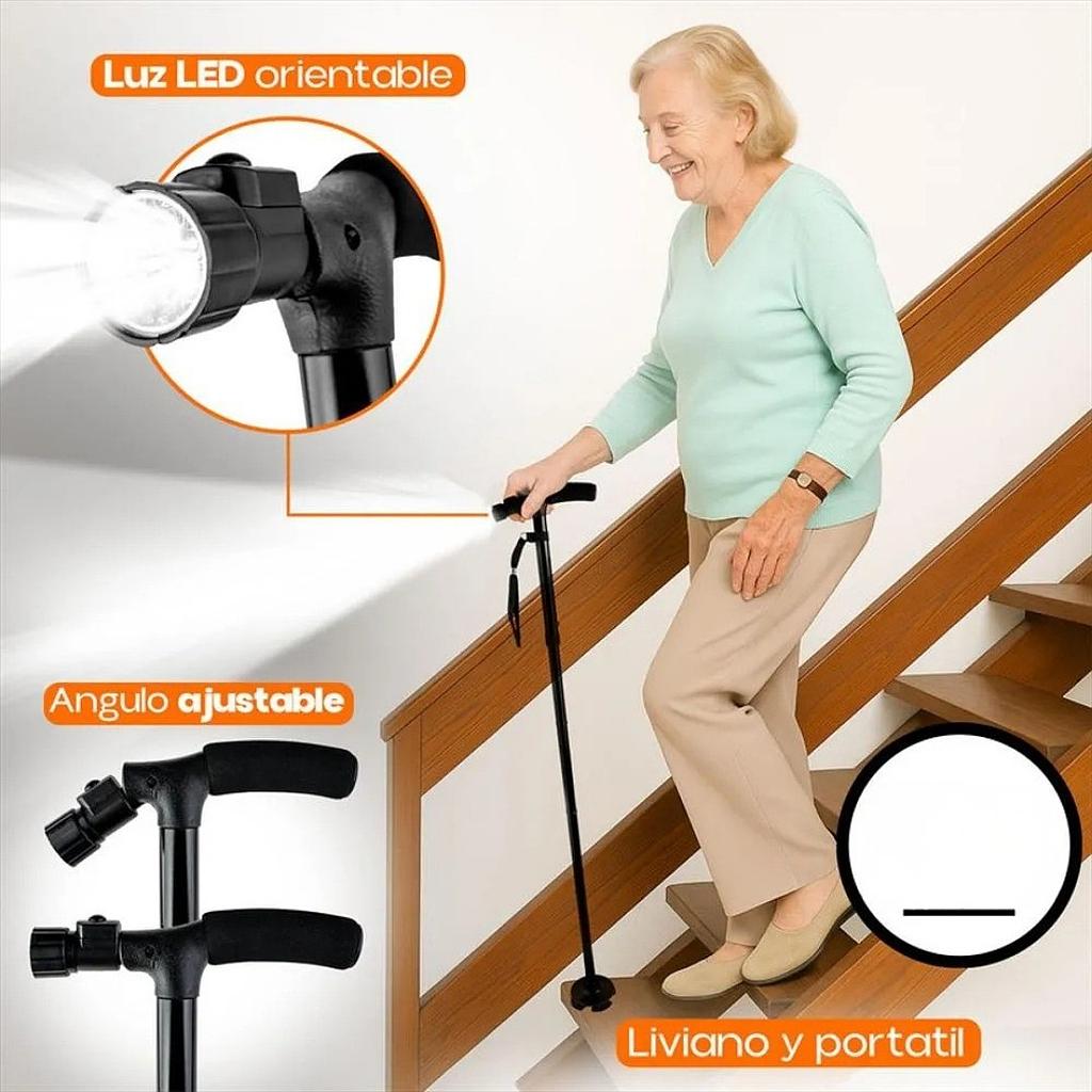 👴Bastón Plegable Con Luz Led🏡