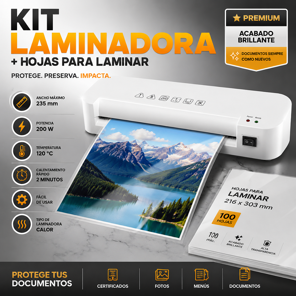 👝Kit Laminadora + Hojas para Laminar👝