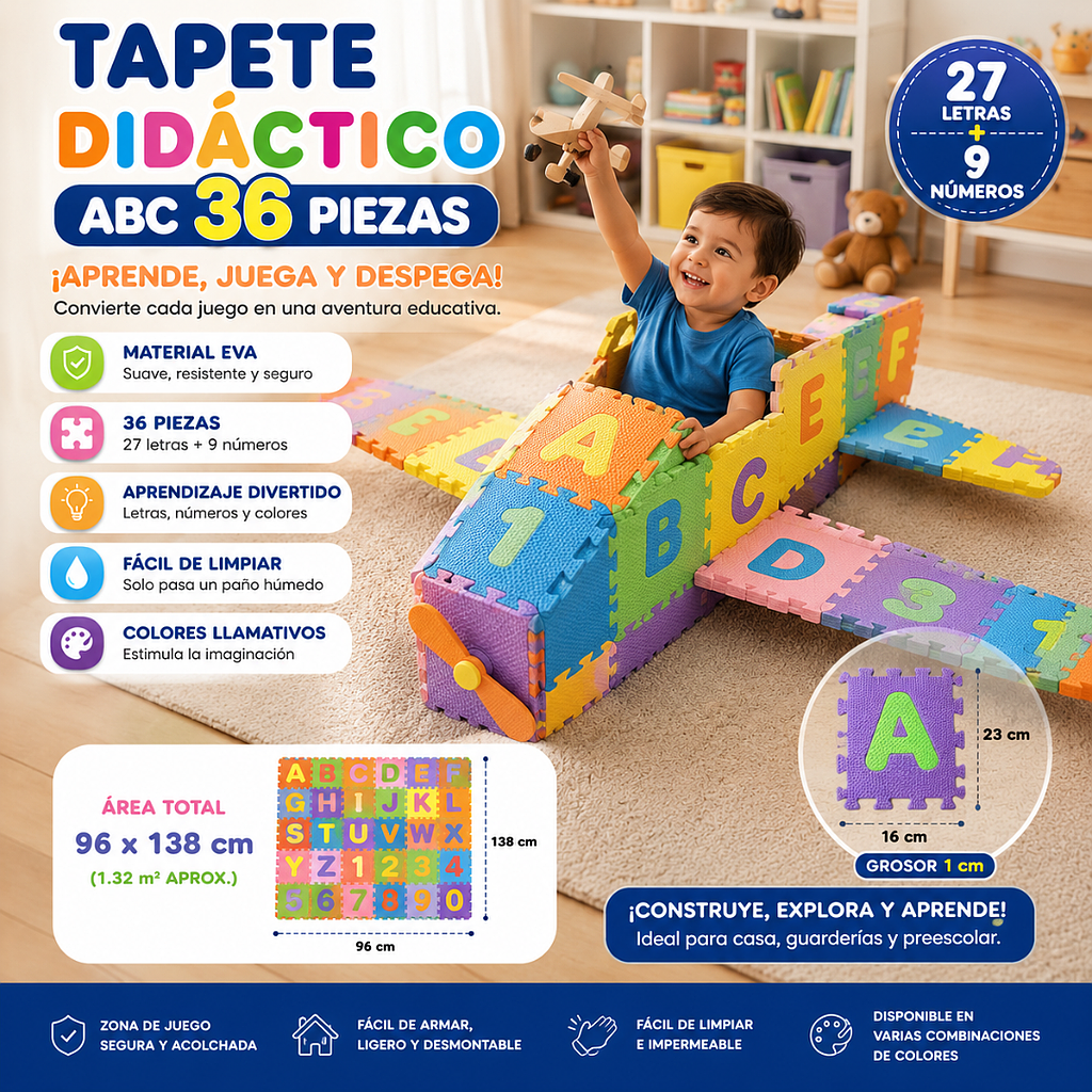 🧩Tapete Didáctico ABC 36 Piezas🧩