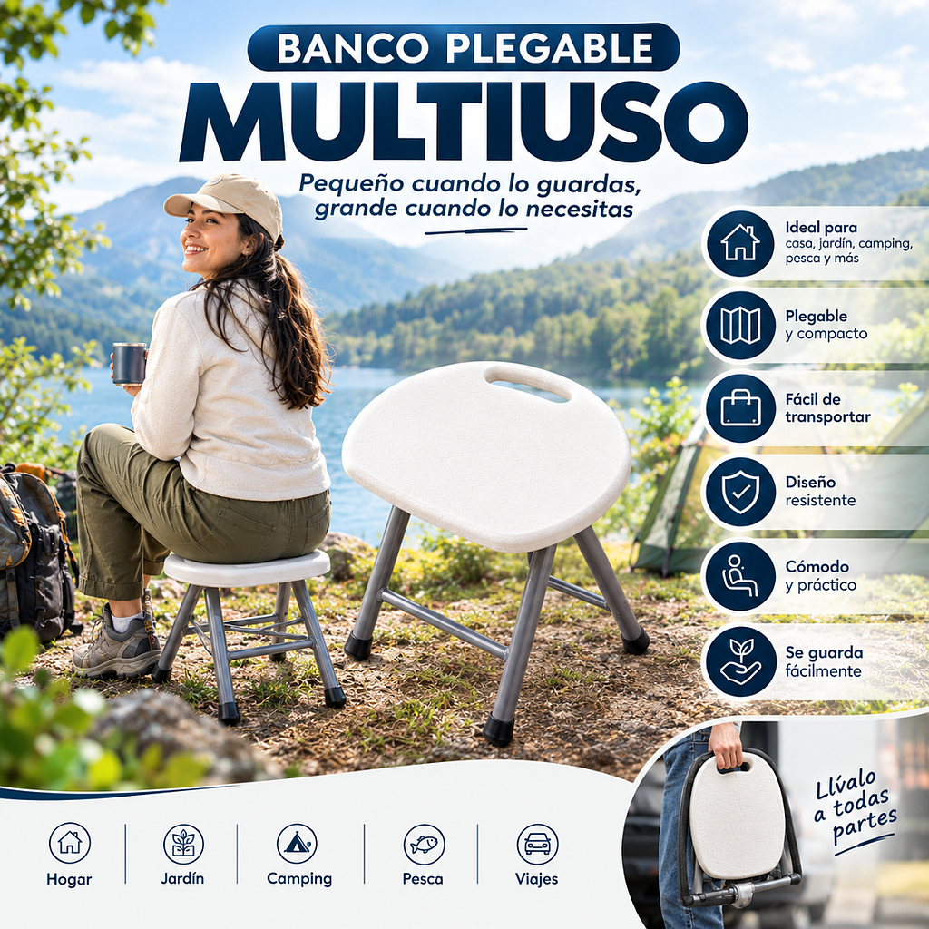 🏕️Banco Plegable Multiuso🏕️