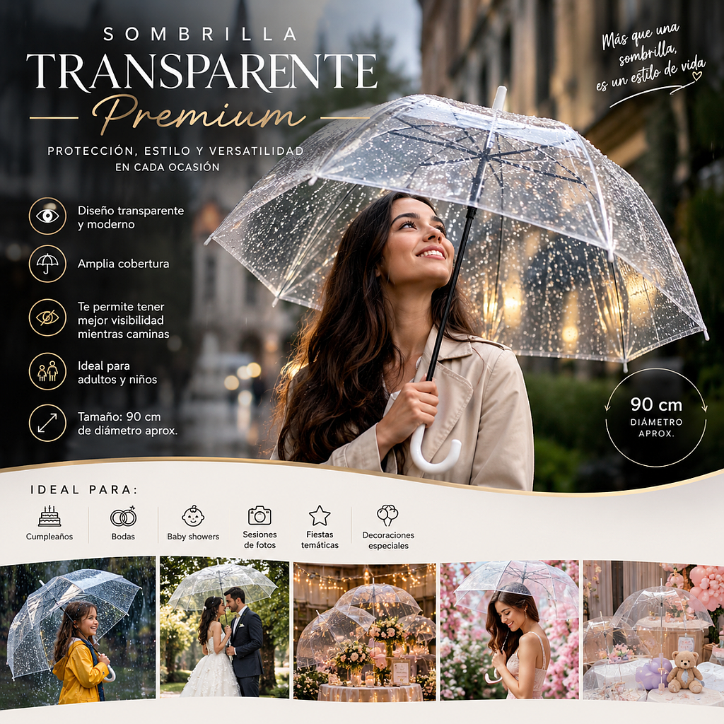 ☂️ Sombrilla Transparente Premium ☂️