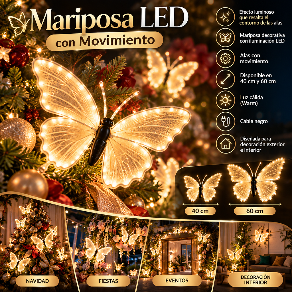 🧚‍♀️ Mariposa LED con Movimiento 🧚‍♀️