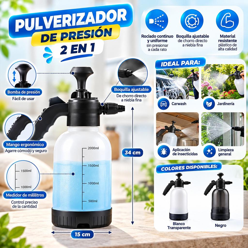 🌿 PULVERIZADOR DE PRESIÓN 2 EN 1 💦