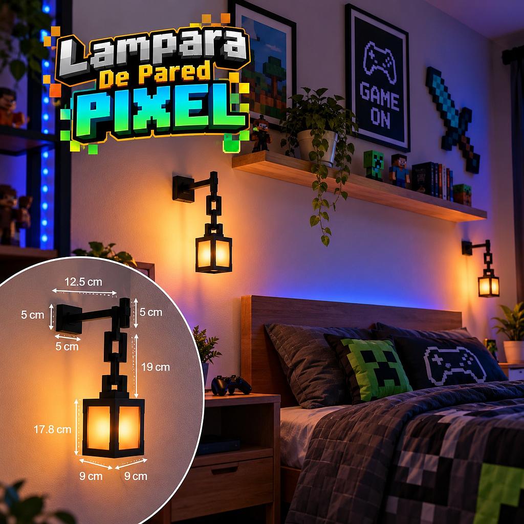 🎮 Lámpara De Pared Pixel 🎮