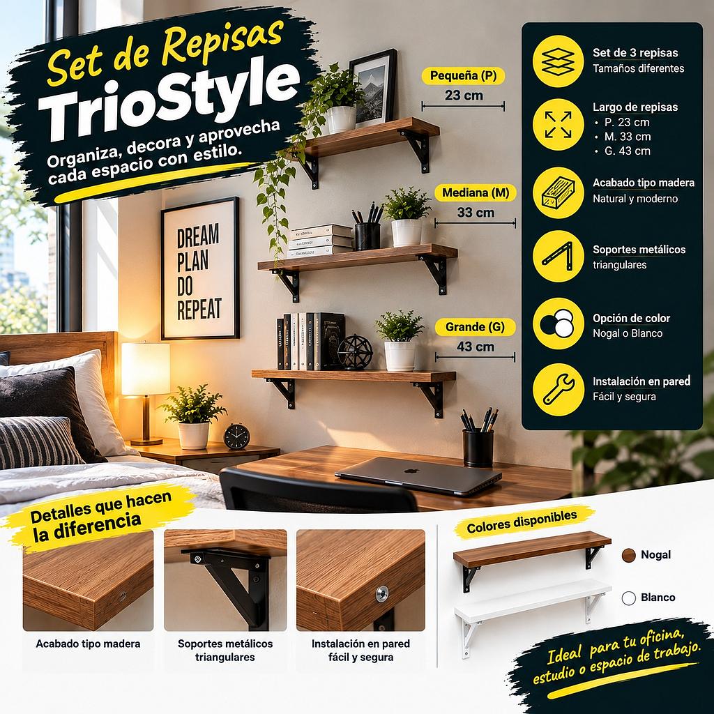 🏠Set de Repisas TrioStyle🏠