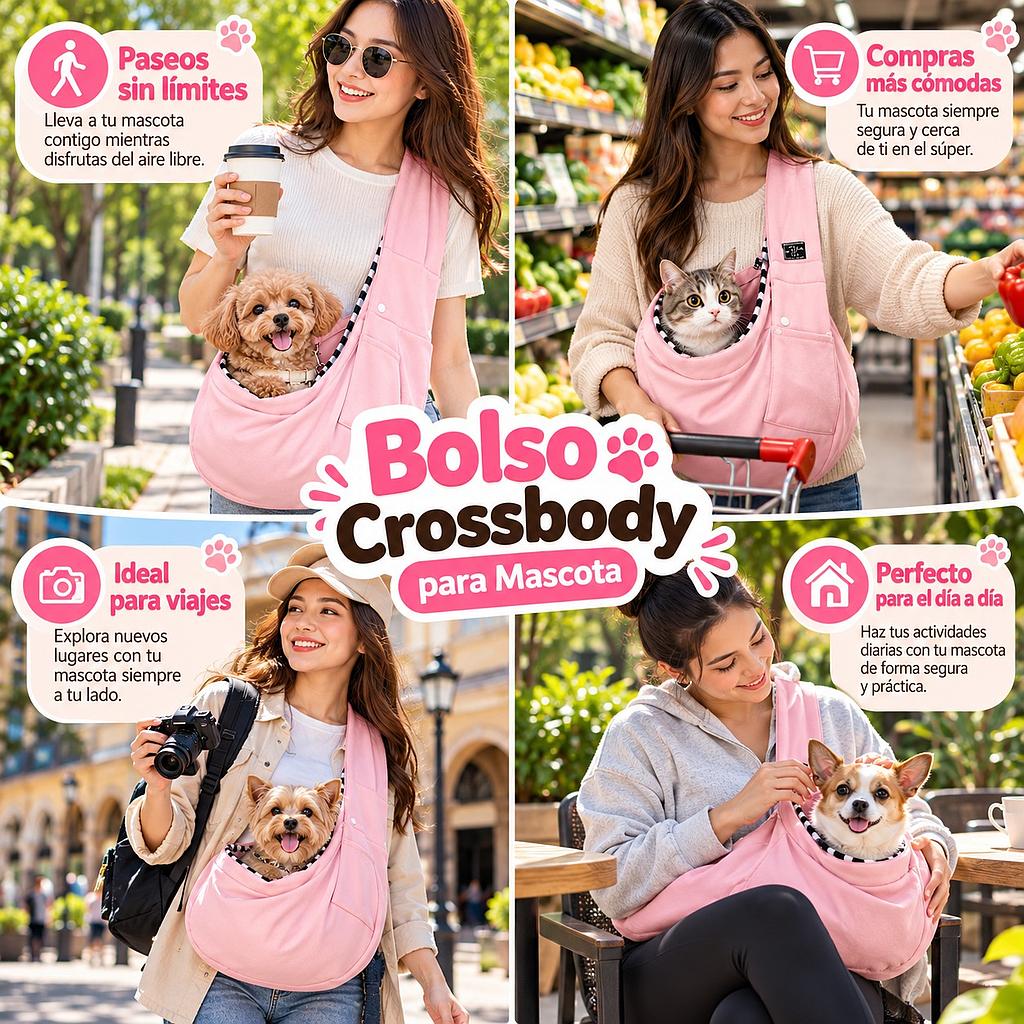 🐶Bolso Crossbody para Mascota🐱