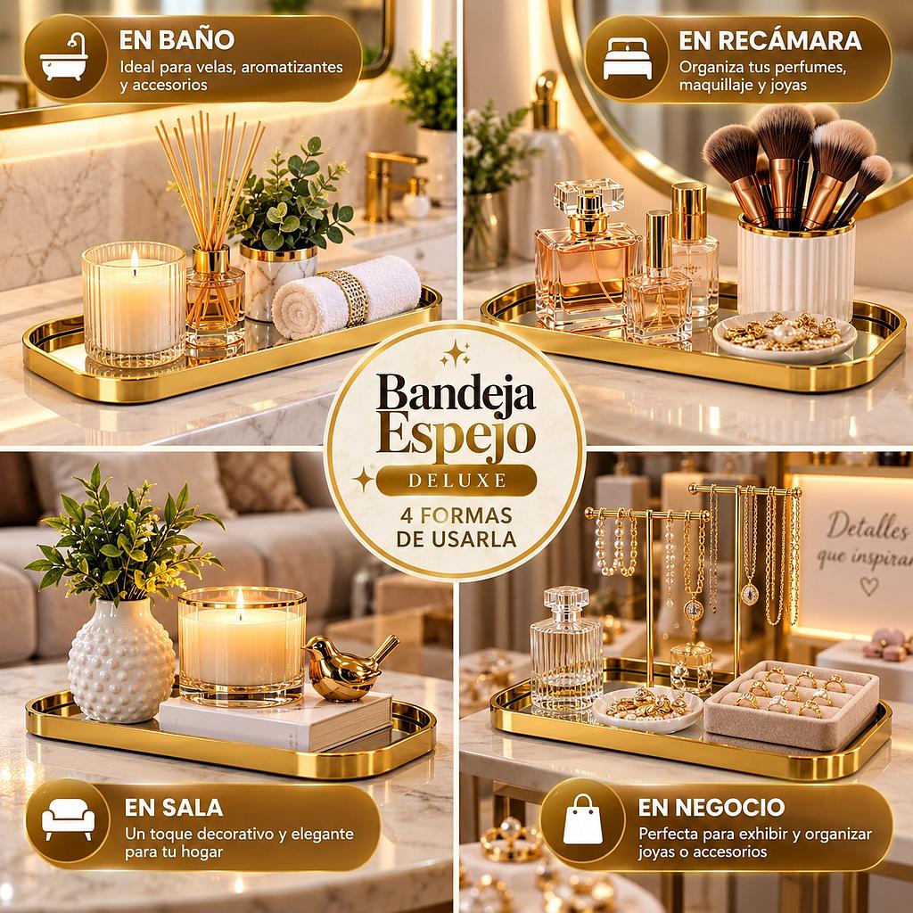 🪞Dúo De Bandeja Espejo Deluxe🪞