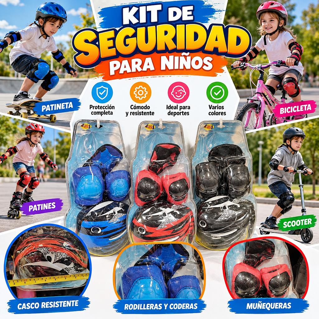 🚴‍♀️Kit De Seguridad Para Niños⛑️