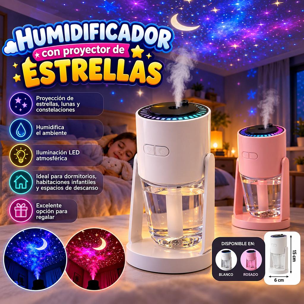 💧Humidificador Con Proyección De Estrellas⭐