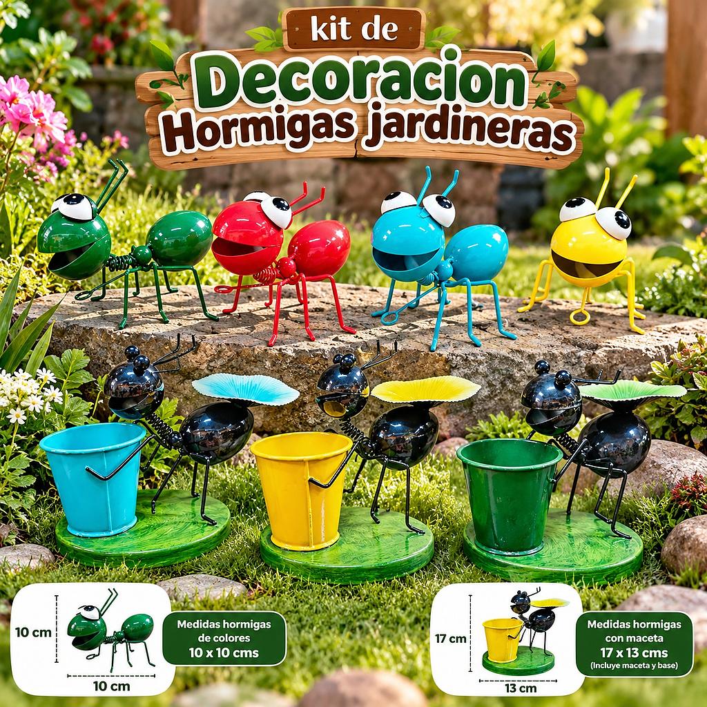 🌺Kit de Decoración - Hormigas Jardineras🐜🐜🐜