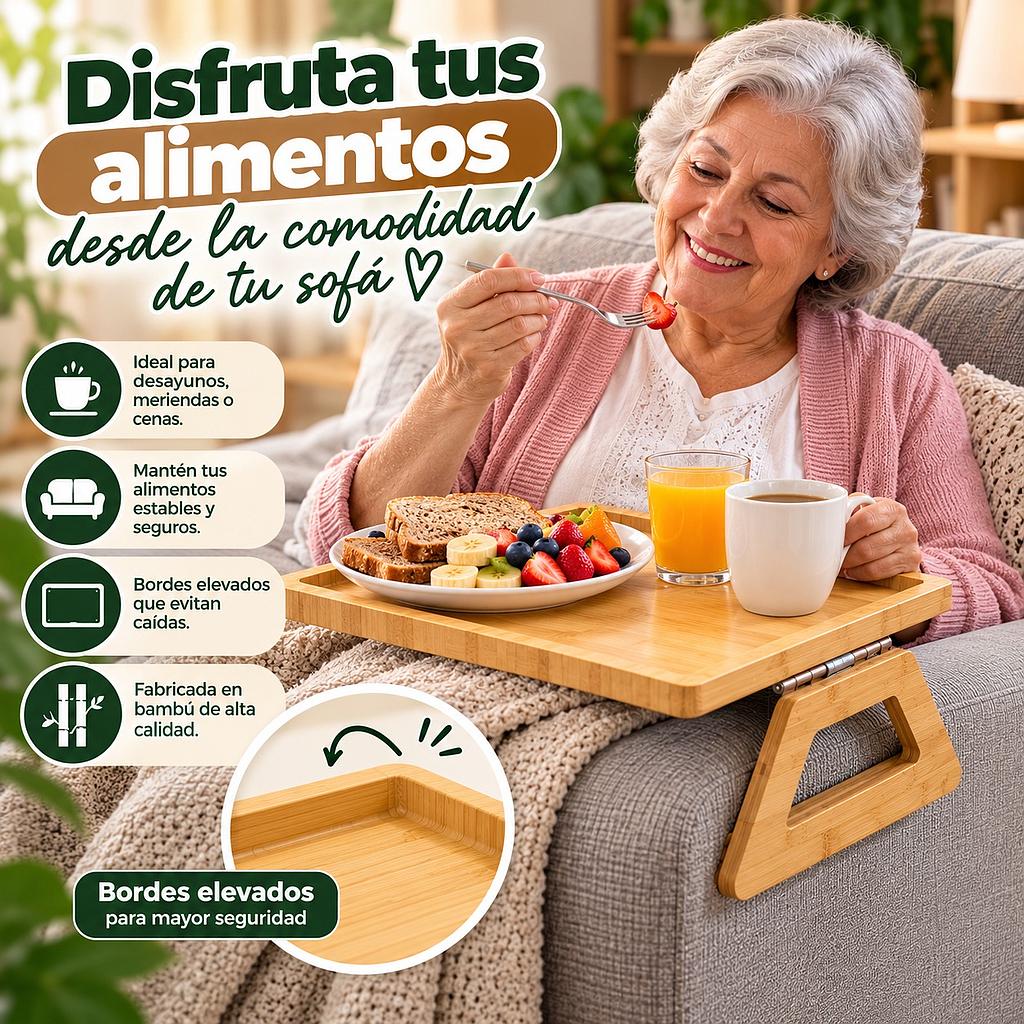 ☕Dúo de Bandejas Auxiliares Con Clip Para Sofás🍮